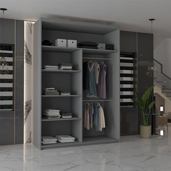 CHICAGO GREY WARDROBE 90/100/120/150/180/203cm