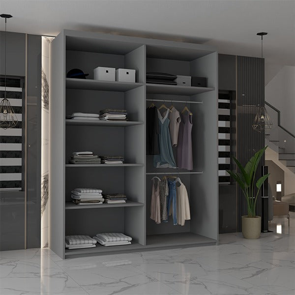 CHICAGO GREY WARDROBE 90/100/120/150/180/203cm