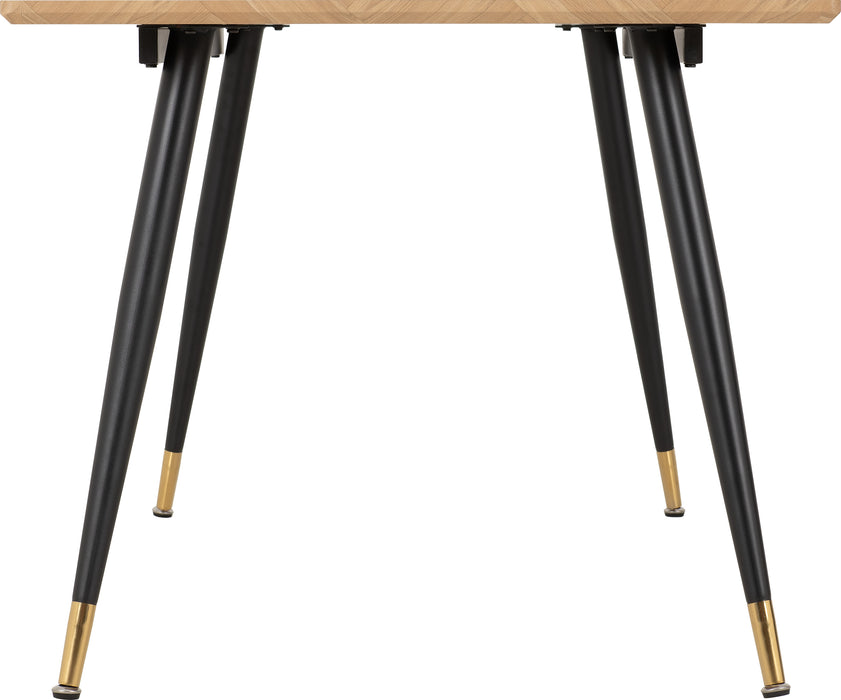 Hamilton Large Dining Set with Avery Chairs Medium Oak Effect/Black/Sapphire Blue Velvet