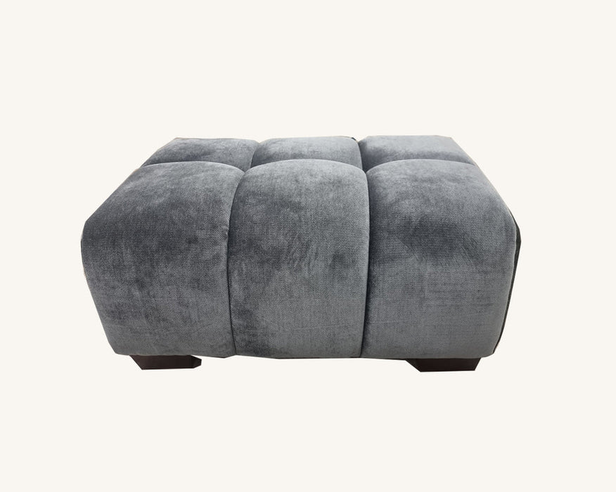 Aluxo Harlem Sofa Range In Steel Velvet 1 Seater