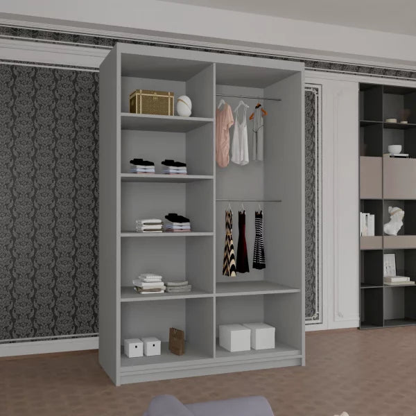 HOUSTON GREY SLIDING WARDROBE 100cm/120cm/150cm/180cm/203cm