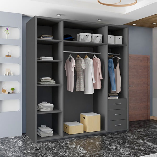ETNA GREY WARDROBE 150cm/200cm