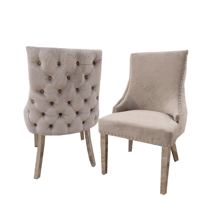 4X Kensington Beige & Chrome