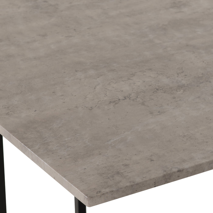 Kent 1+4 Stowaway Dining Set Stone Effect/Black