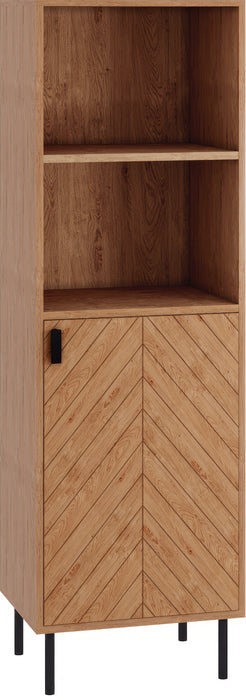 Leon 1 Door 2 Shelf Cabinet Medium Oak Effect