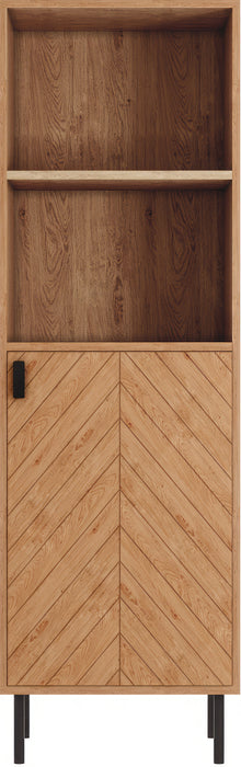 Leon 1 Door 2 Shelf Cabinet Medium Oak Effect