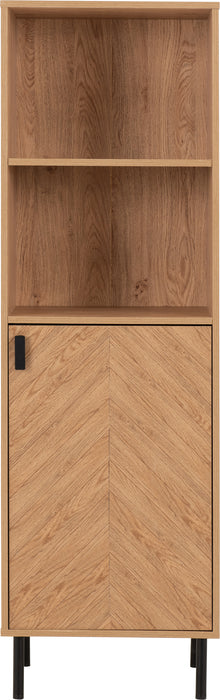 Leon 1 Door 2 Shelf Cabinet Medium Oak Effect