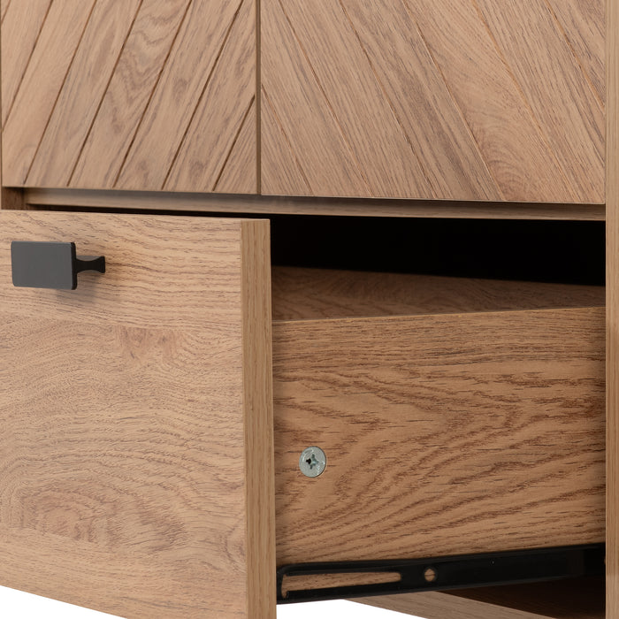 Leon 2 Door 1 Drawer Wardrobe Medium Oak Effect