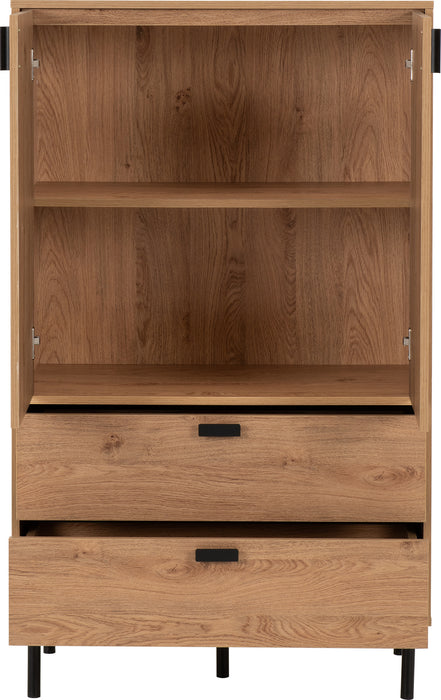 Leon 2 Door 2 Drawer Cabinet Medium Oak Effect