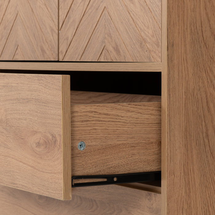 Leon 2 Door 2 Drawer Cabinet Medium Oak Effect