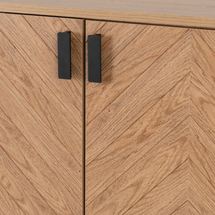 Leon 2 Door 2 Drawer Cabinet Medium Oak Effect