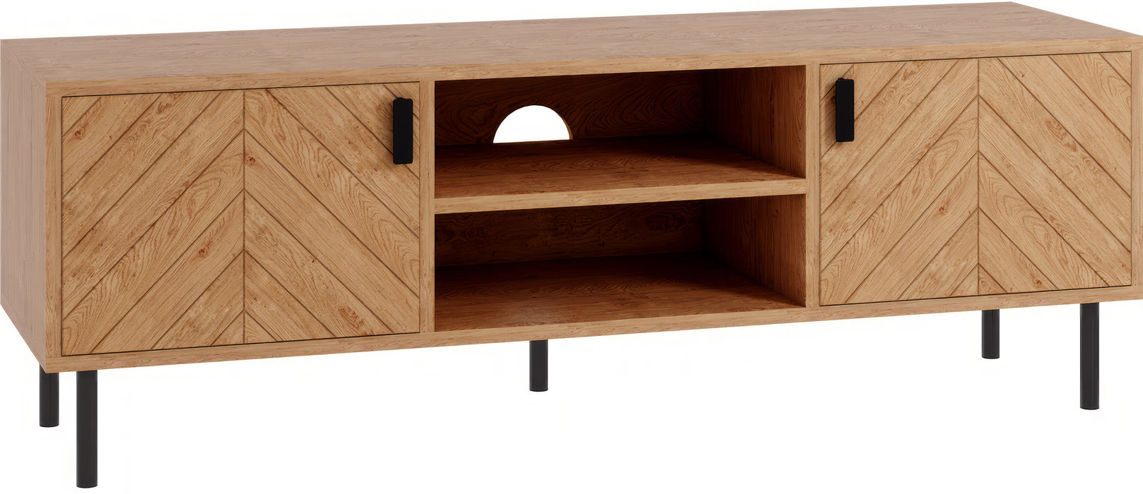Leon 2 Door TV Unit Medium Oak Effect