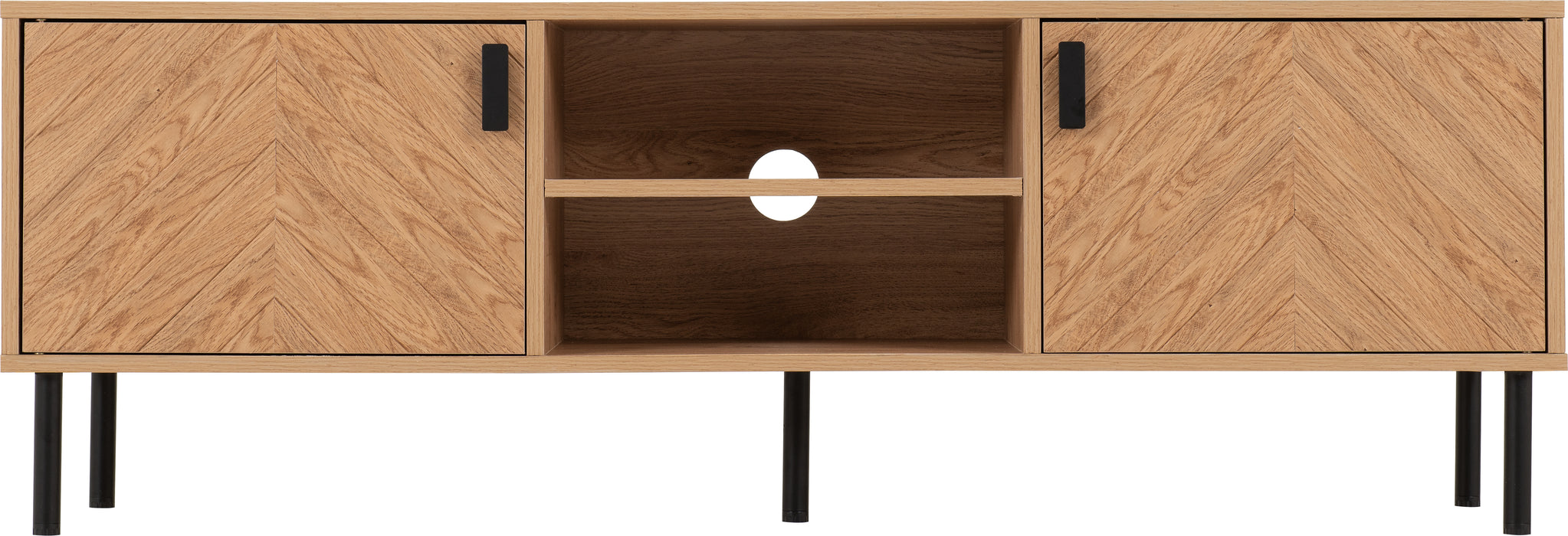 Leon 2 Door TV Unit Medium Oak Effect