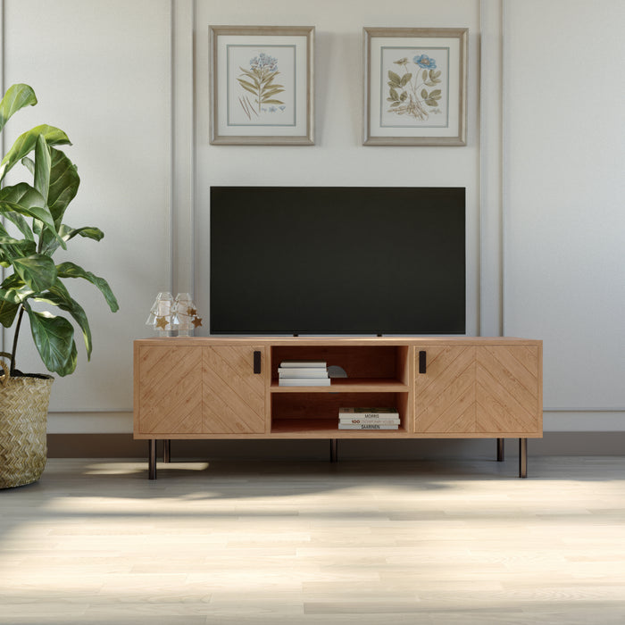 Leon 2 Door TV Unit Medium Oak Effect