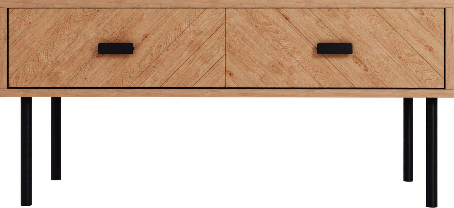Leon 2 Drawer Coffee Table Medium Oak Effect