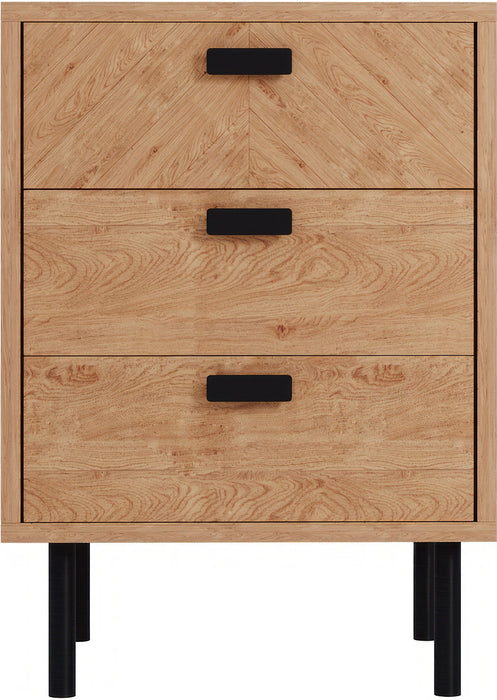 Leon 3 Drawer Bedside Medium Oak Effect