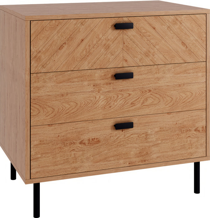 Leon 3 Drawer Chest Medium Oak Effect