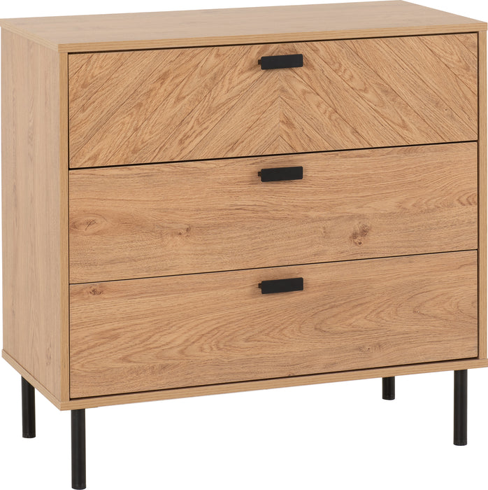 Leon 3 Drawer Chest Medium Oak Effect