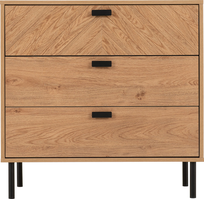 Leon 3 Drawer Chest Medium Oak Effect