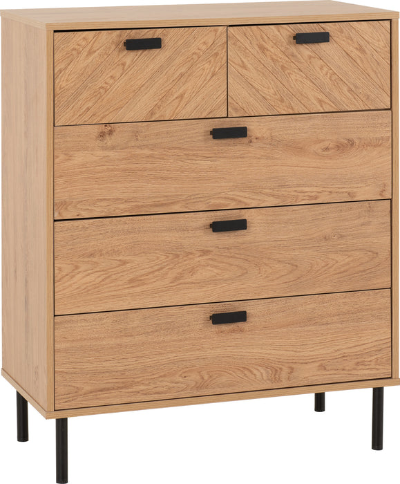 Leon 3+2 Drawer Chest Medium Oak Effect