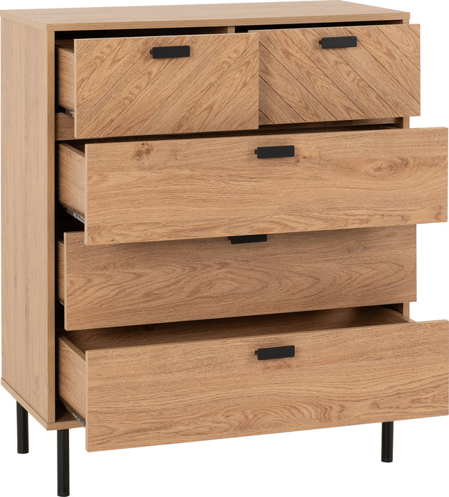 Leon 3+2 Drawer Chest Medium Oak Effect