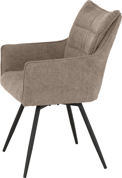 Lewis Carver Swivel Chair (2 Per Box) Fawn Fabric