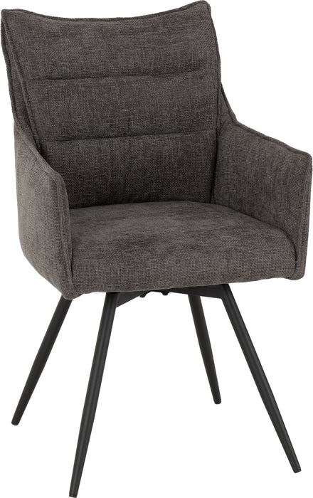 Lewis Carver Swivel Chair (2 Per Box) Grey Fabric