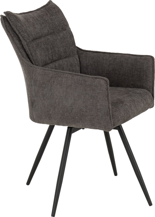 Lewis Carver Swivel Chair (2 Per Box) Grey Fabric