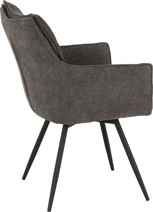 Lewis Carver Swivel Chair (2 Per Box) Grey Fabric