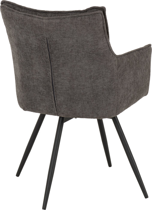 Lewis Carver Swivel Chair (2 Per Box) Grey Fabric