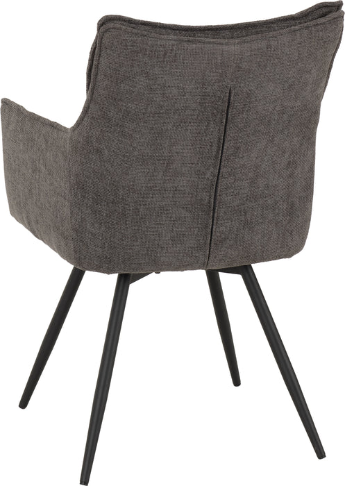 Lewis Carver Swivel Chair (2 Per Box) Grey Fabric