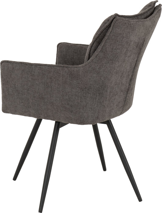 Lewis Carver Swivel Chair (2 Per Box) Grey Fabric