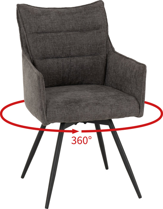 Lewis Carver Swivel Chair (2 Per Box) Grey Fabric
