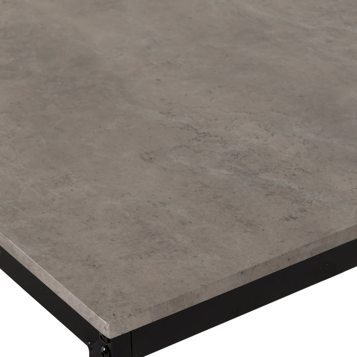 Lincoln 1+2 Dining Bench Set Stone Effect/Black
