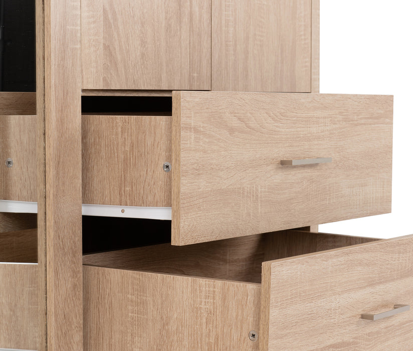 Lisbon 4 Door Wardrobe Light Oak Effect Veneer