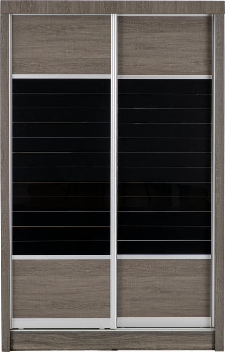 Lisbon 2 Door Sliding Wardrobe Black Wood Grain