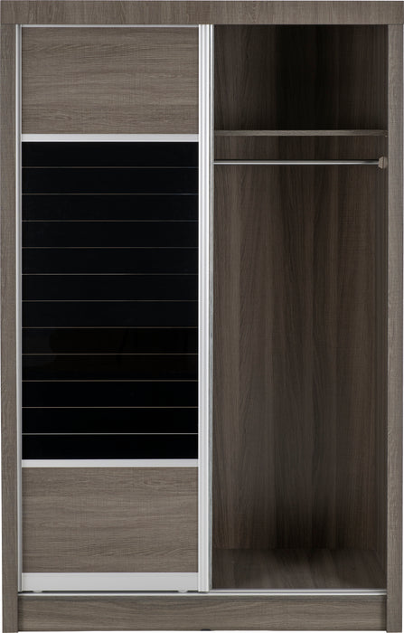 Lisbon 2 Door Sliding Wardrobe Black Wood Grain
