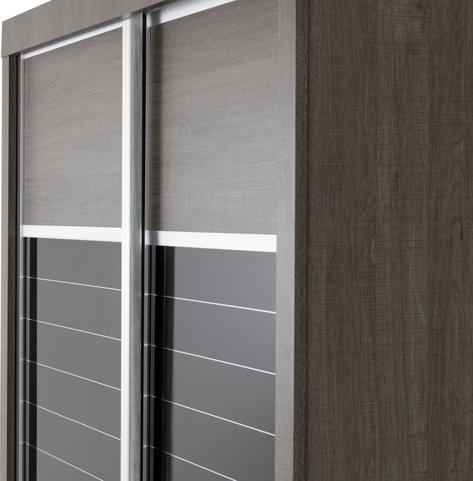 Lisbon 2 Door Sliding Wardrobe Black Wood Grain