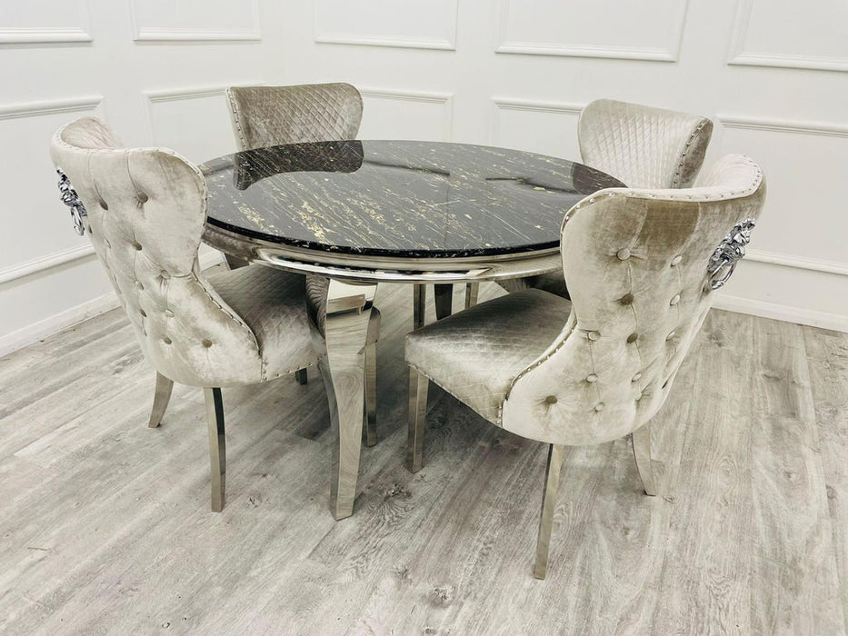 Louis 2M Table In Grey Glass
