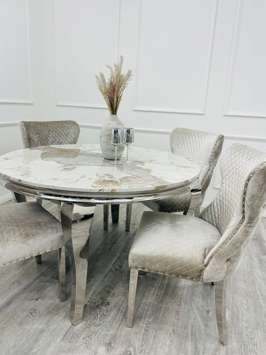 Louis 2M Table In Grey Glass