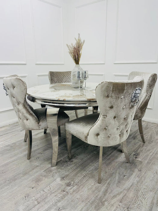 Louis 2M Table In Grey Glass