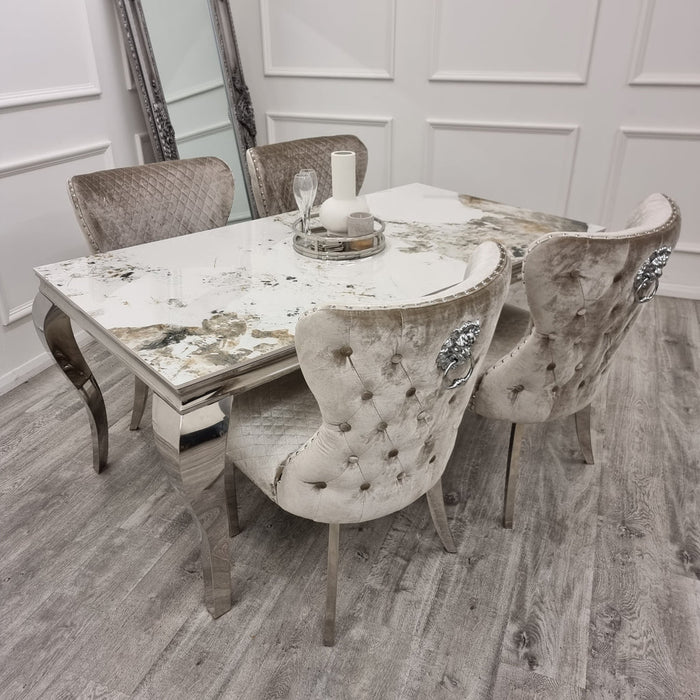 Louis 2M Table In Grey Glass