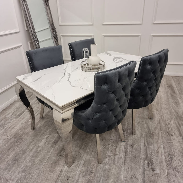 Louis 2M Table In Grey Glass