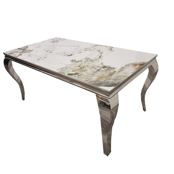 Louis 2M Table In Grey Glass