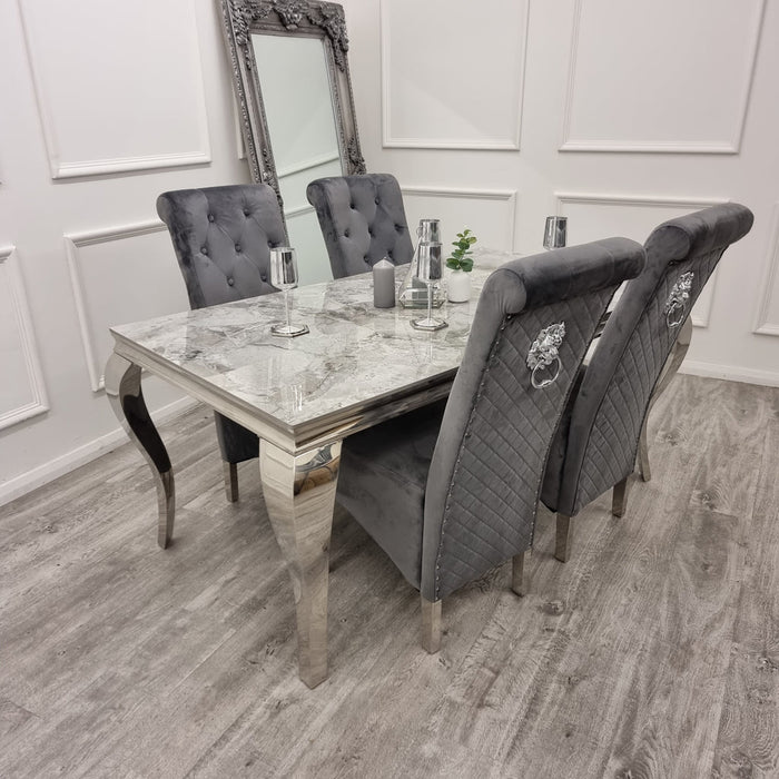 Louis 2M Table In Grey Glass