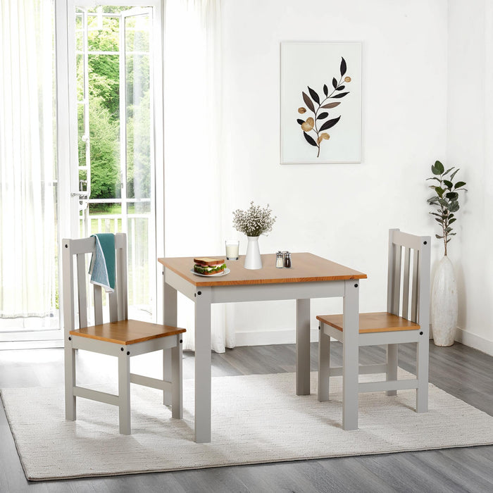 Ludlow 1+2 Dining Set Light Grey/Oak Lacquer