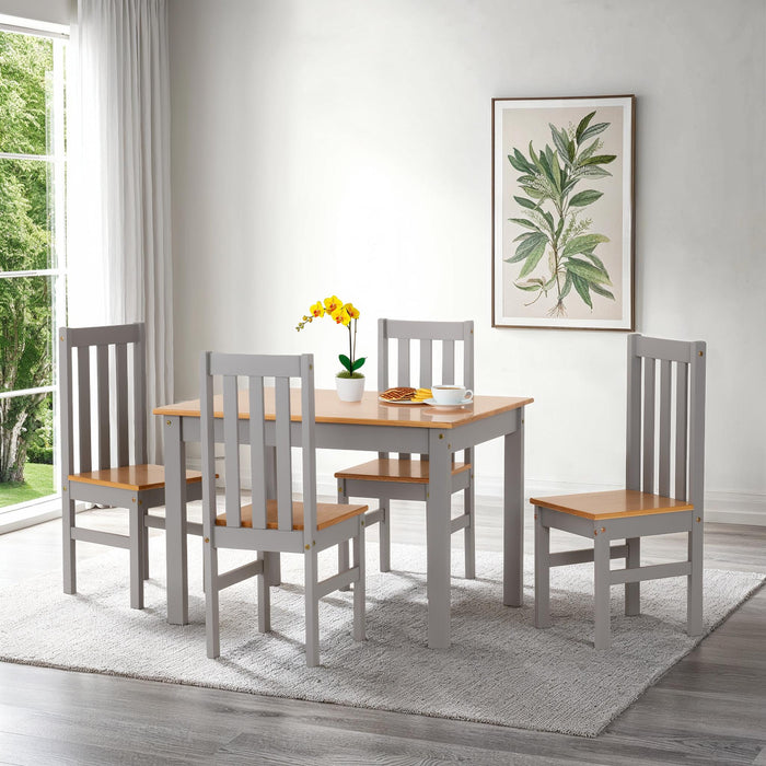 Ludlow 1+4 Dining Set Grey Slate/Oak Lacquer