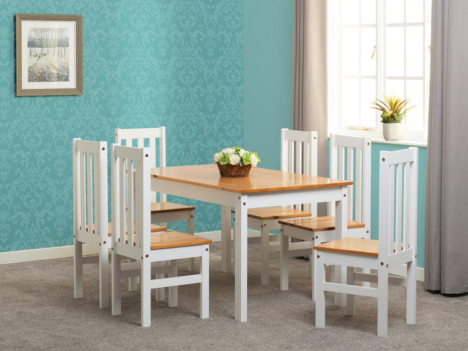 Ludlow 1+6 Dining Set White/Oak Lacquer