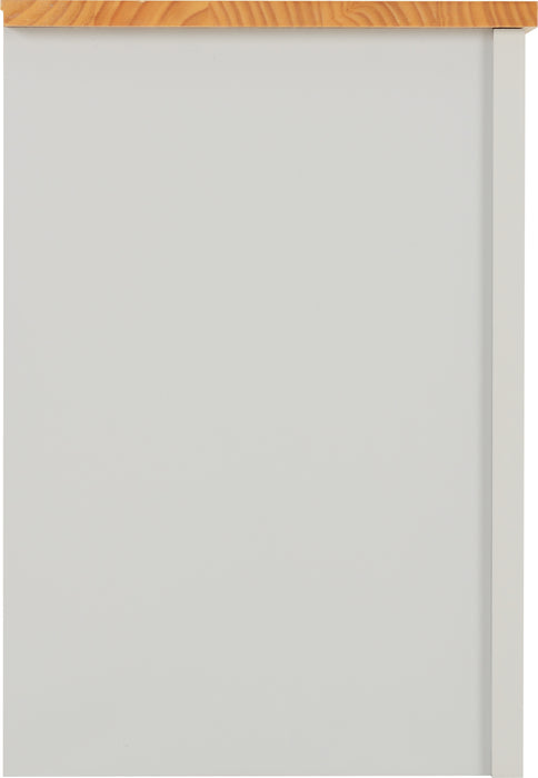 Ludlow 1 Drawer 1 Door Bedside Cabinet Grey/Oak Lacquer