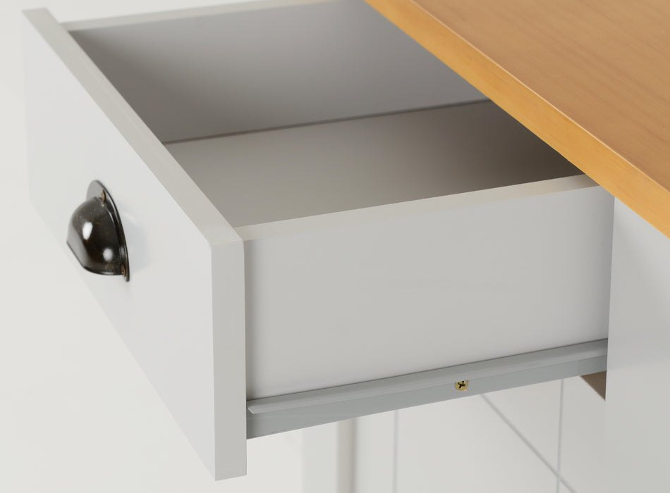 Ludlow 1 Drawer 1 Door Bedside Cabinet Grey/Oak Lacquer